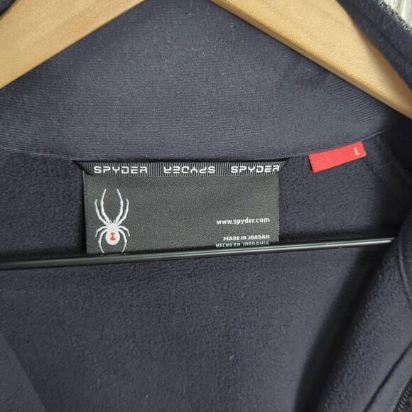 Spyder Jacket Mens Large Pullover Jacket Gray Black Marled Quarter Zip Textured - Picture 5 of 6